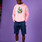 'Peace, Leaves, Love' Pink organic hoodie