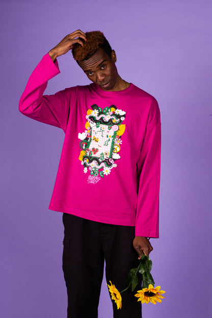 'Picnic Party' Long sleeve organic cotton tee