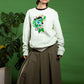 'Dancing World' mint green Organic sweatshirt