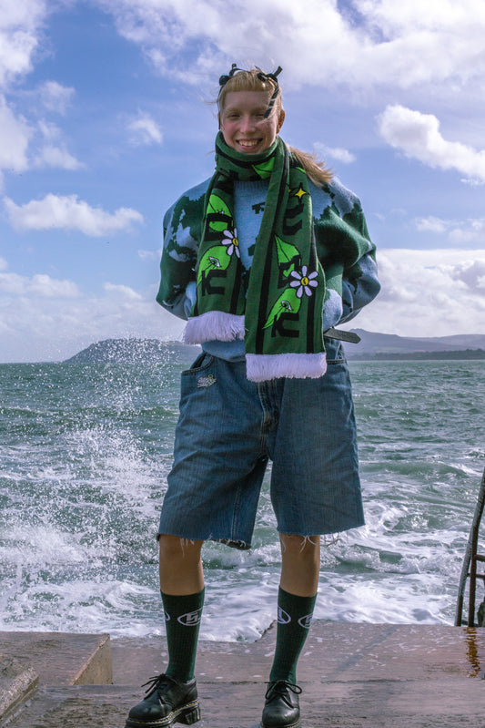 'Eye See' Green Scarf