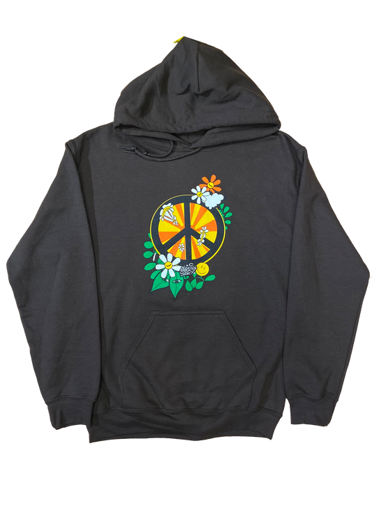 'Peace and Sunshine' Chocolate brown hoodie