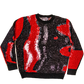 Red Distorted Crayon Drawing Knit